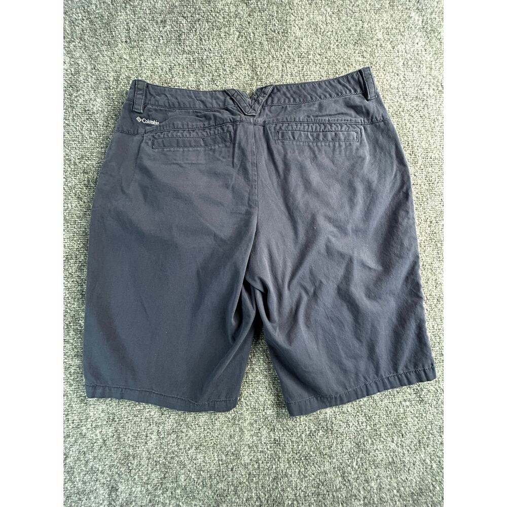 Columbia Women's Navy Cotton Chino Shorts Size 8 Casual Flat Front - Picture 2 of 10